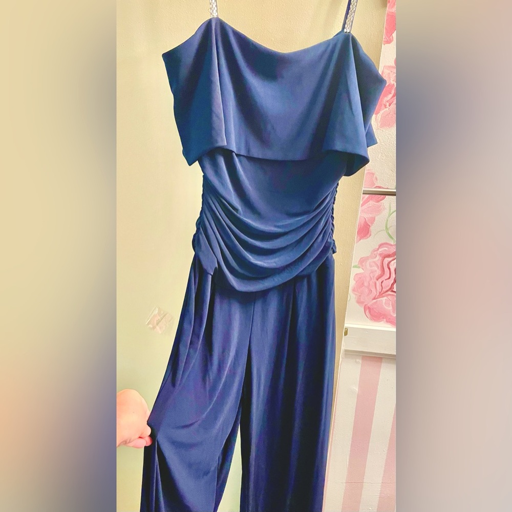 R&M Richard’s Navy Blue Dressy Jumpsuit
SIZE 8     **NEW WITH TAGS**